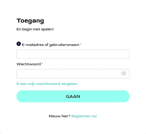 Login-formulier voor Ocean Breeze